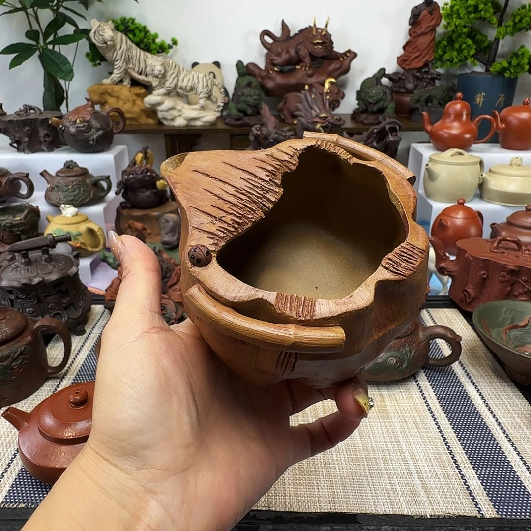 紫砂茶杯竹节公道杯