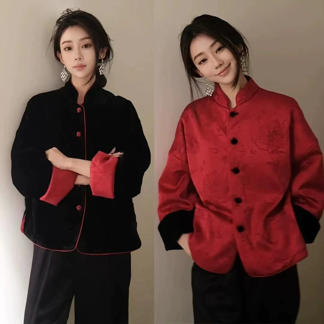 大码新中式改良双面外套女