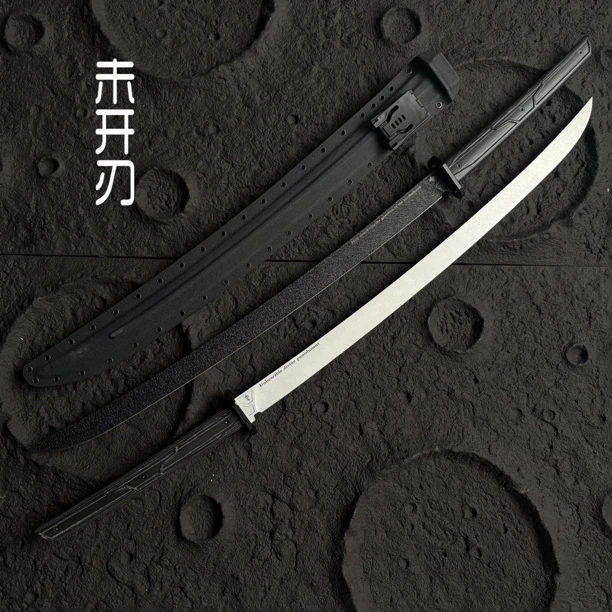 龙泉双色苗刀 黑曼巴 白幽灵工艺品收藏品【未开刃】