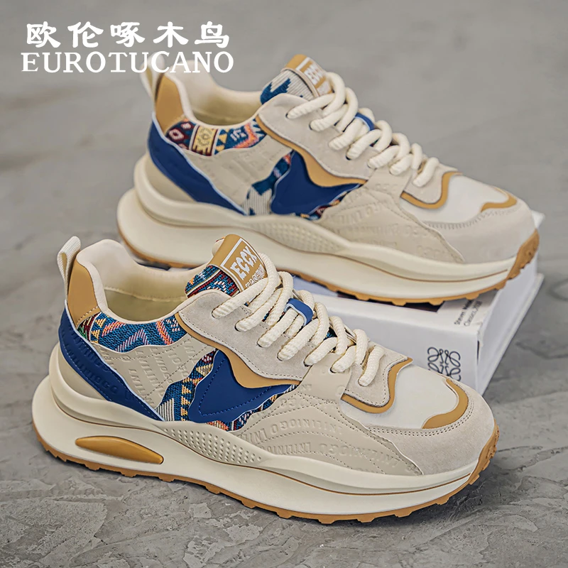 欧伦啄木鸟EUROTUCANO男鞋时尚休闲老爹鞋子男款厚底运动阿甘潮鞋