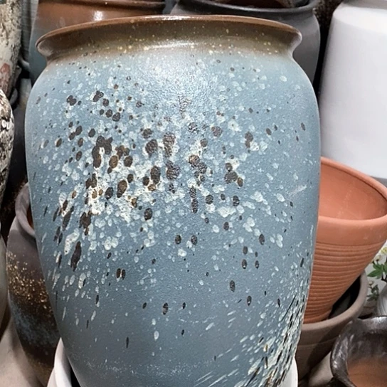 紫砂花盆口26高度41蓝色