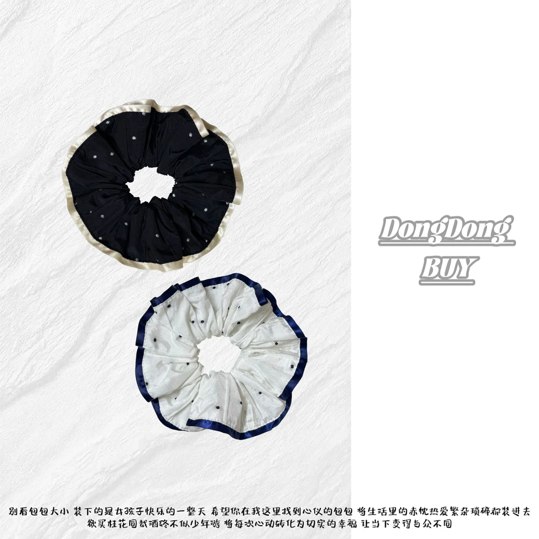 ⌈Dong&Dong⌋  高级感波点慵懒风大肠发圈  宽：6cm  直径：16cm