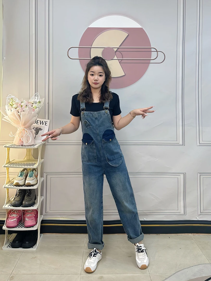 【YY】薄款夏款无弹背带裤浅色直筒牛仔裤减龄洋气小个子韩版