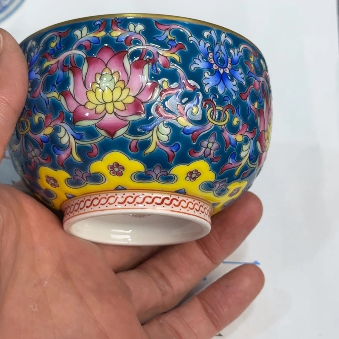 瓷杯子当代仿古精品全手工