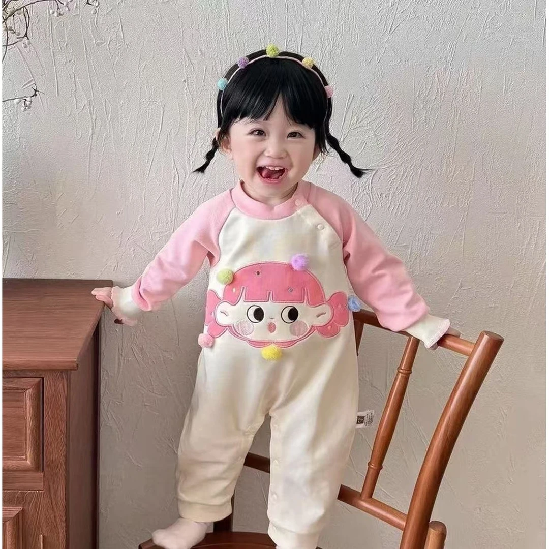 婴儿衣服春秋连体公主宝宝超萌可爱哈衣卫衣外出服
