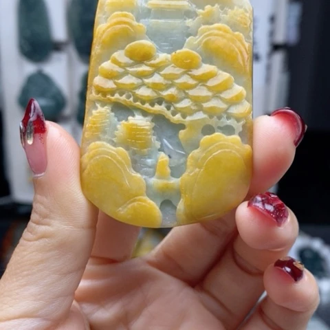 翡翠颈饰14K金镶嵌翡翠