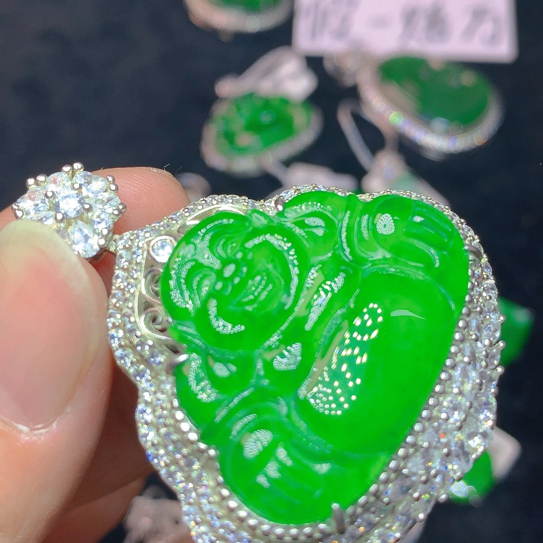 翡翠银S925镶嵌颈饰