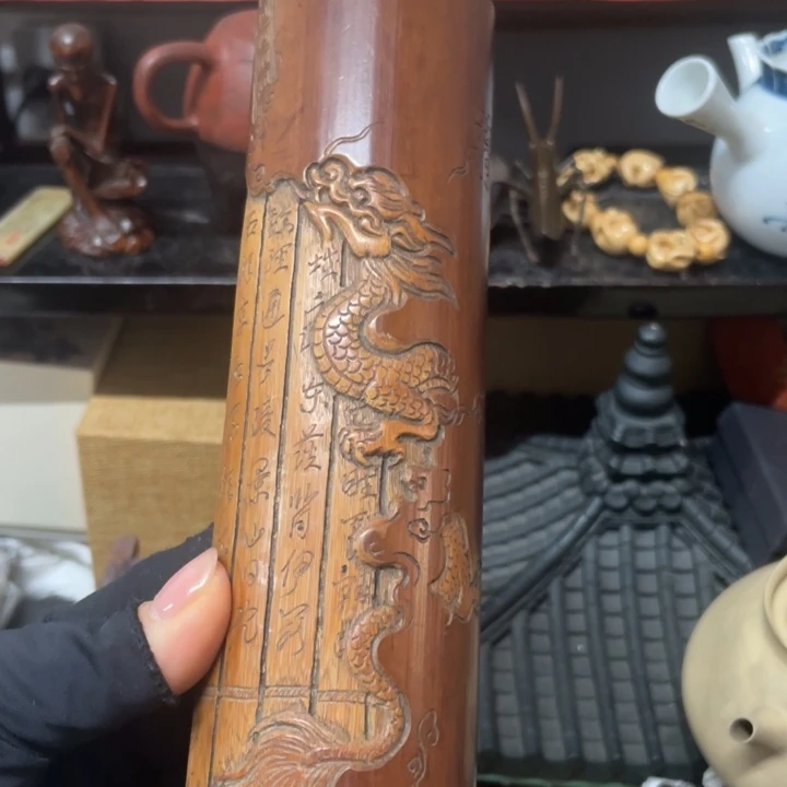 竹中古工艺品摆件