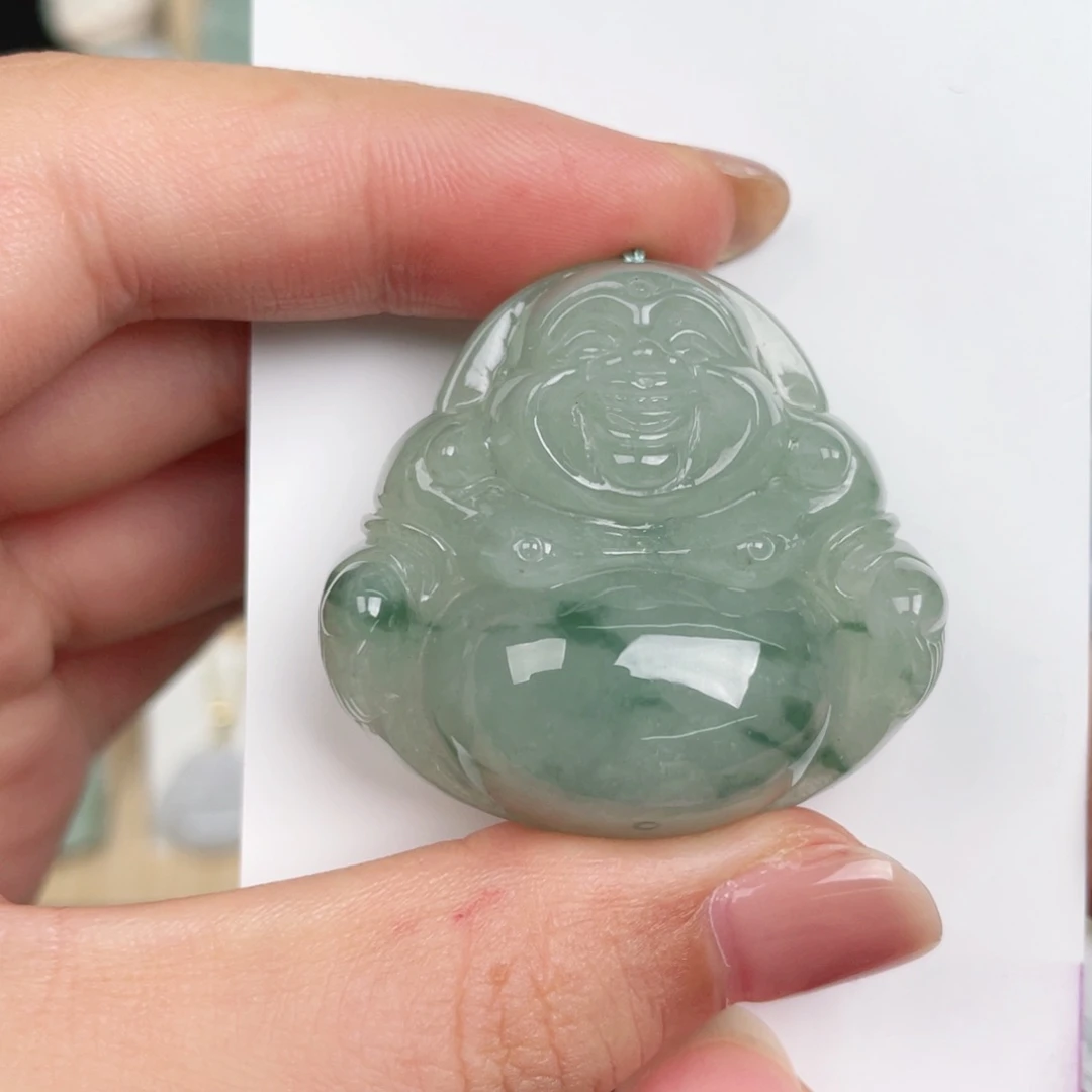 翡翠未镶嵌颈饰佛公