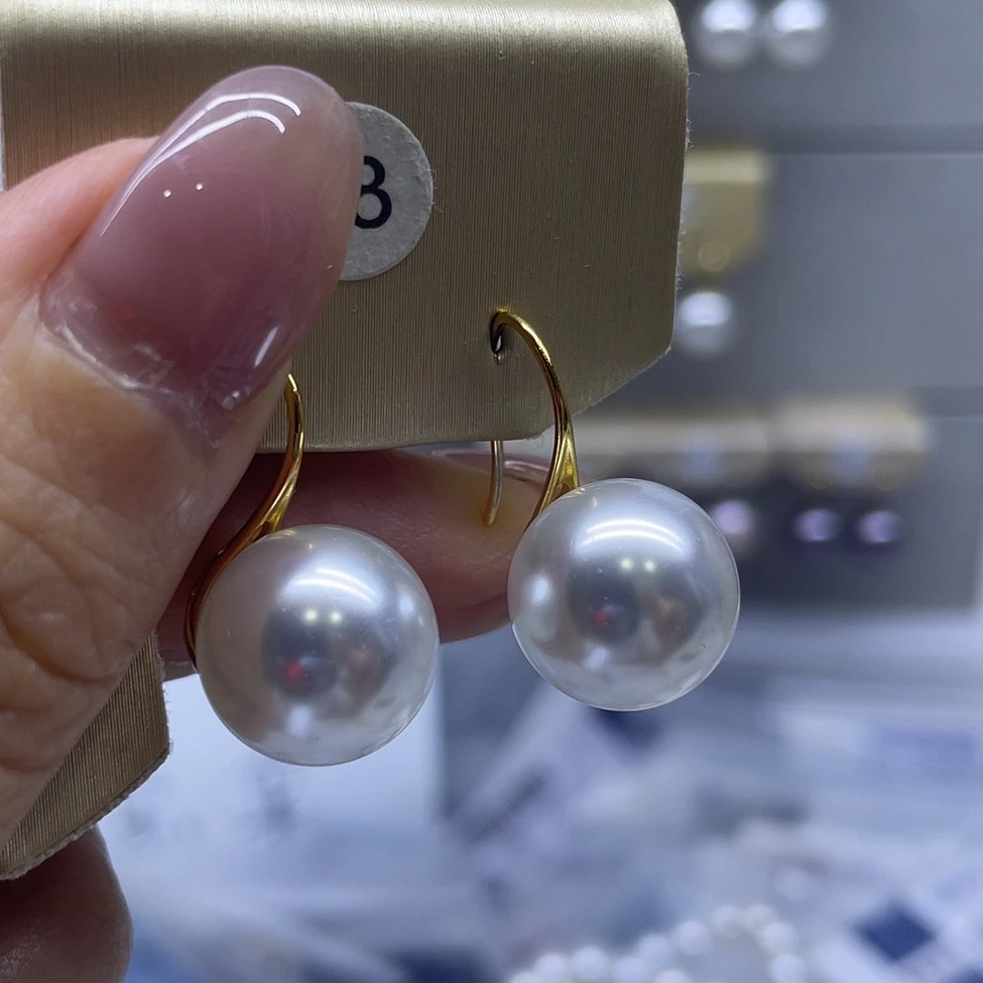 淡水珍珠耳饰银S925镶嵌
