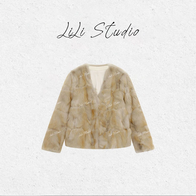 PCNY丨不理理「浅色茸衣」狐狸毛皮拼接感皮草外套