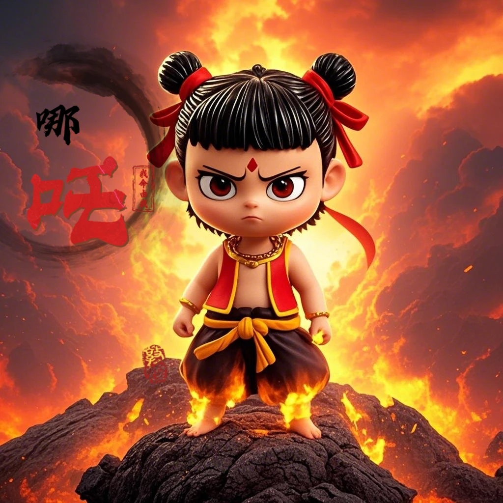 汽车内饰中控台装饰桌面哪吒手办公仔摆件电影哪吒魔童闹海车摆件