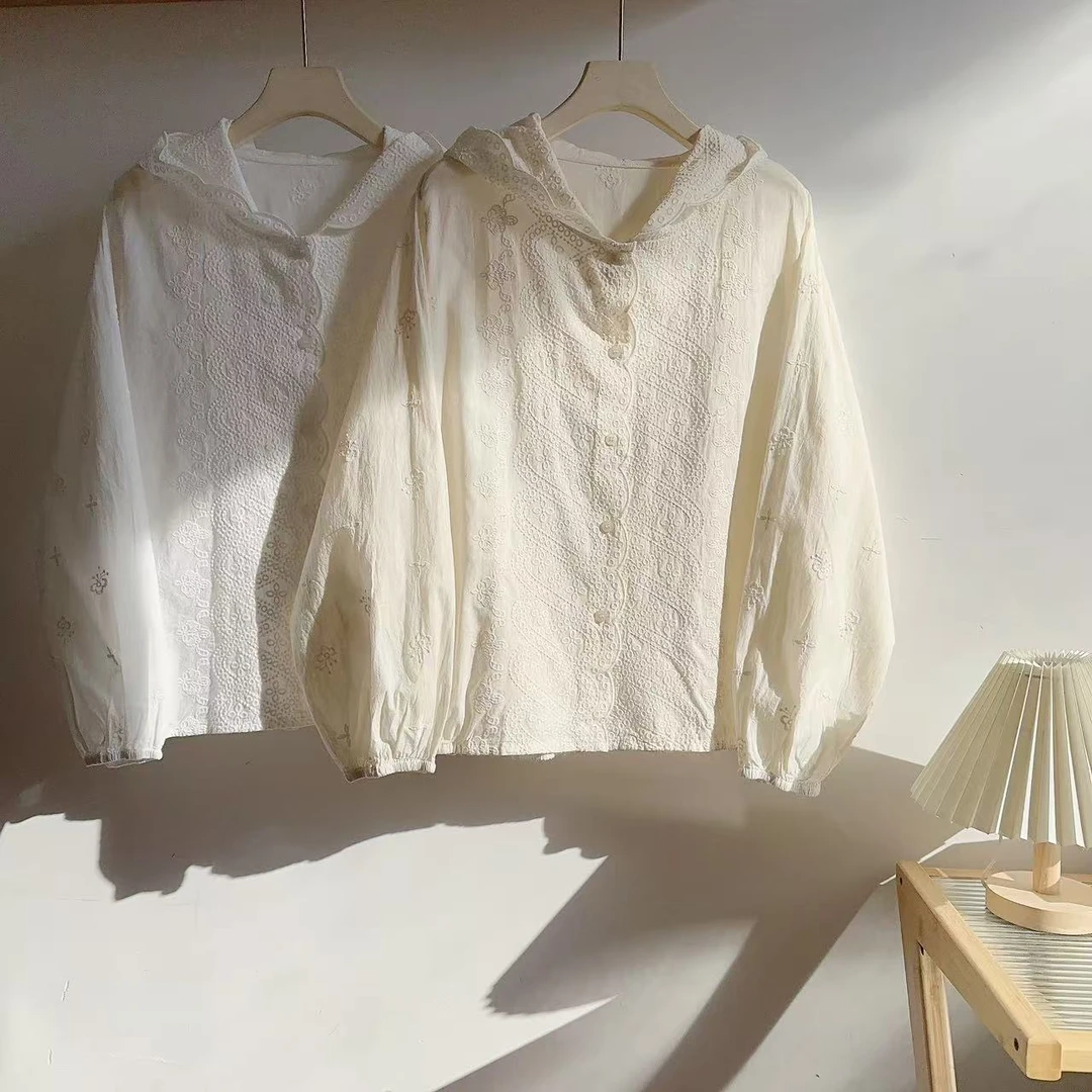 MANXMAN【燕尾蝶】新款重工连帽百搭显瘦衬衫女