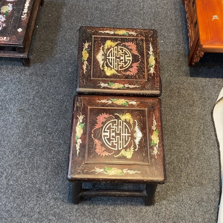 顺***意木一对五福富贵凳木木