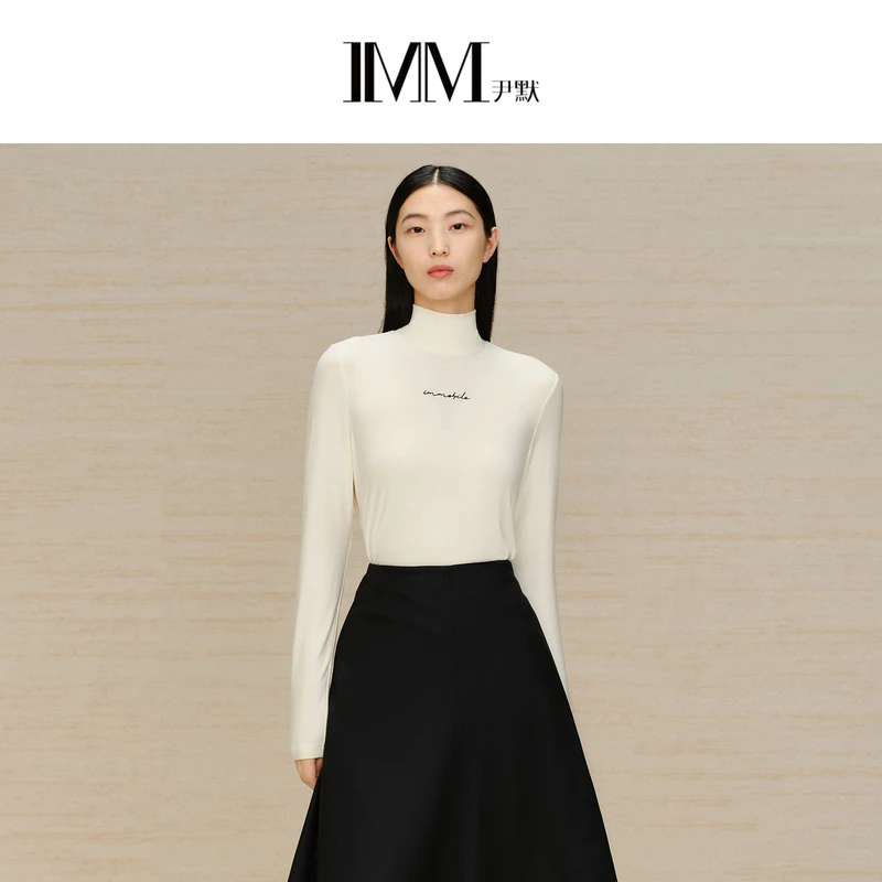 IMM尹默女装2023冬季舒适柔软高领打底衫零束缚感优美曲线毛衫