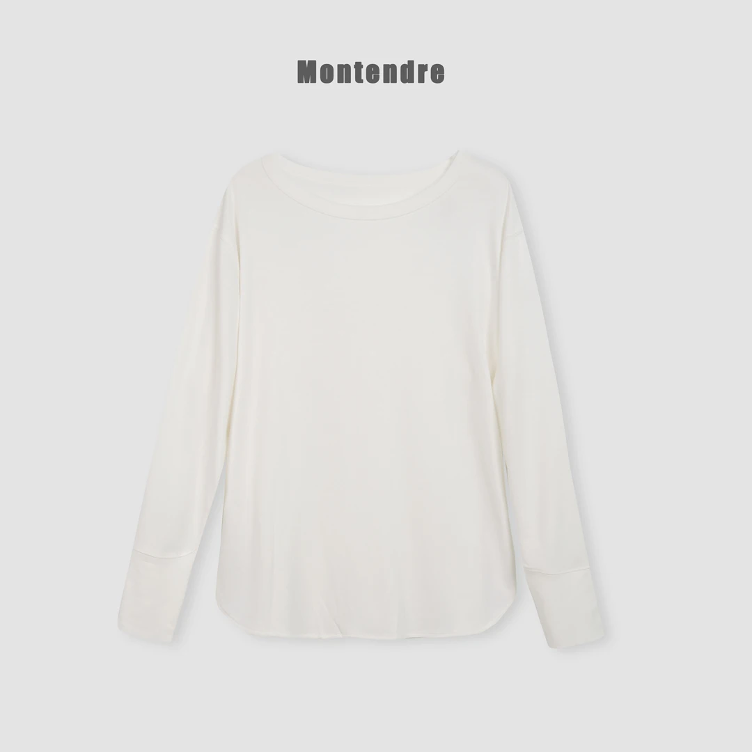【MonTendre】秋季新款 G 显瘦亲肤透气衬衣简约百搭纯色T恤上衣女