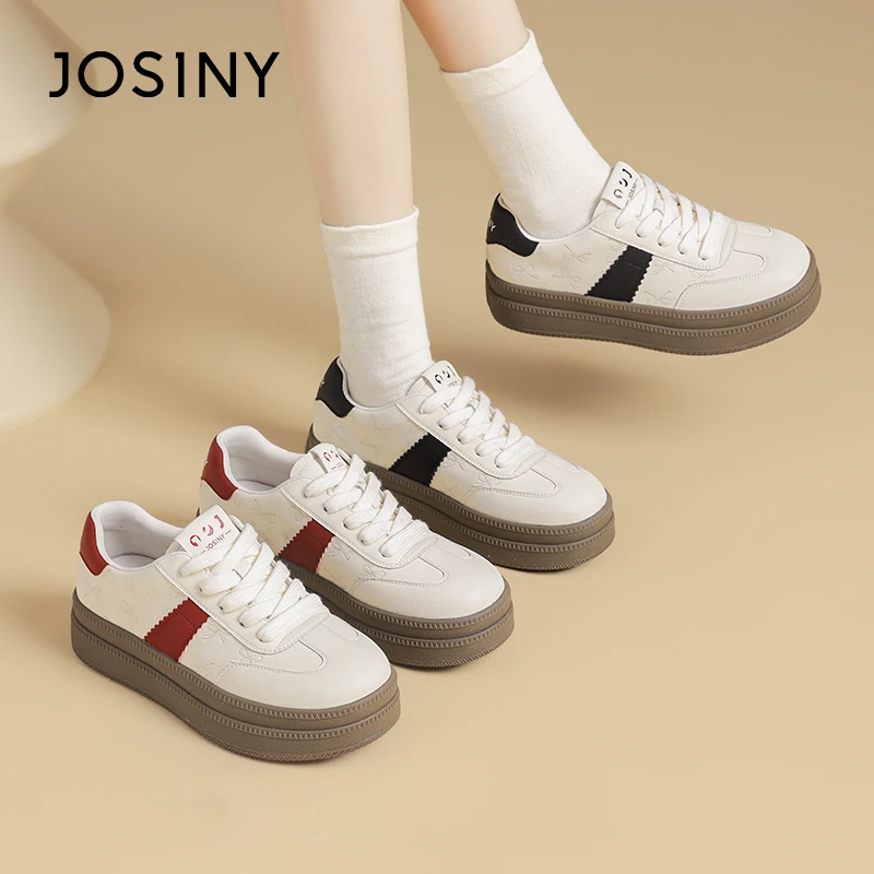 卓诗尼厚底德训鞋女2025秋季新款百搭小众板鞋内增高休闲运动鞋女