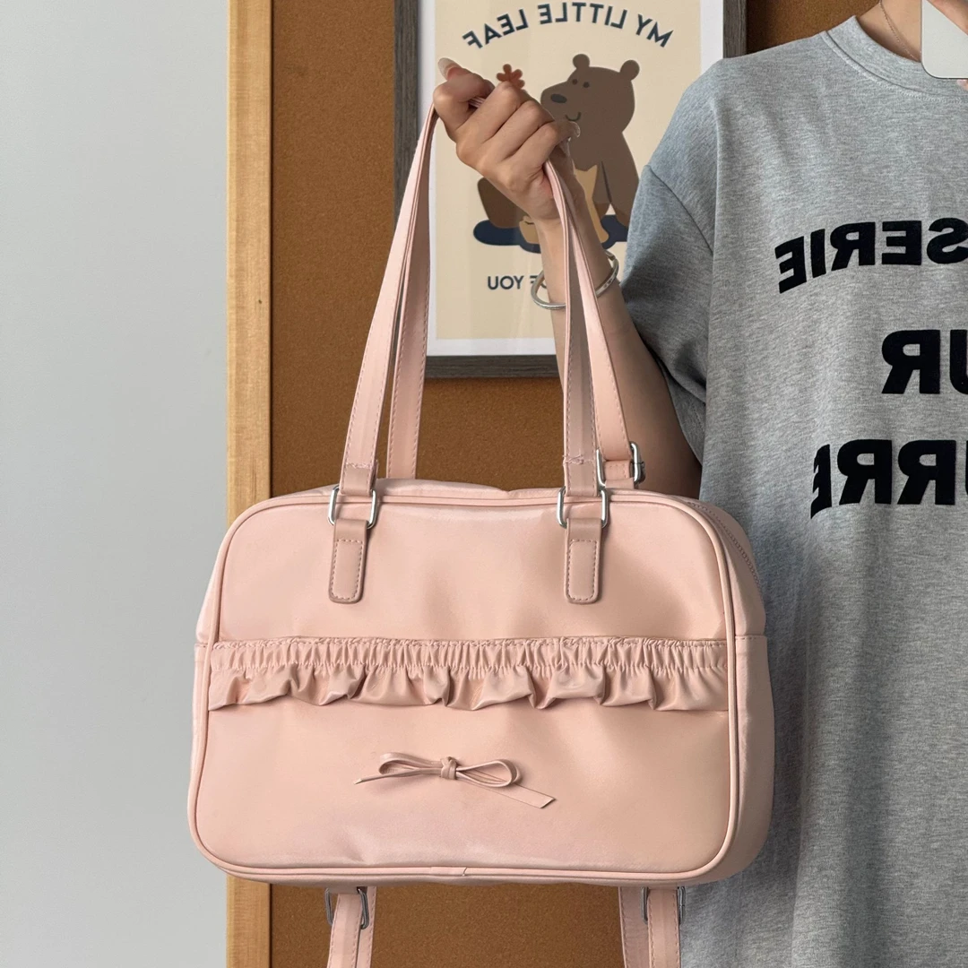 一张同学【长约30cm高23cm宽8cm】时尚百搭一包多背C5191粉