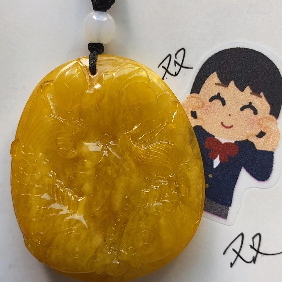 定制琥珀未镶嵌连年有余