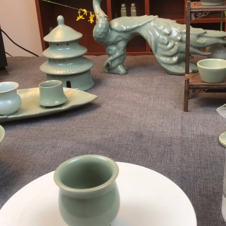 瓷片仿古全手工玉兰杯