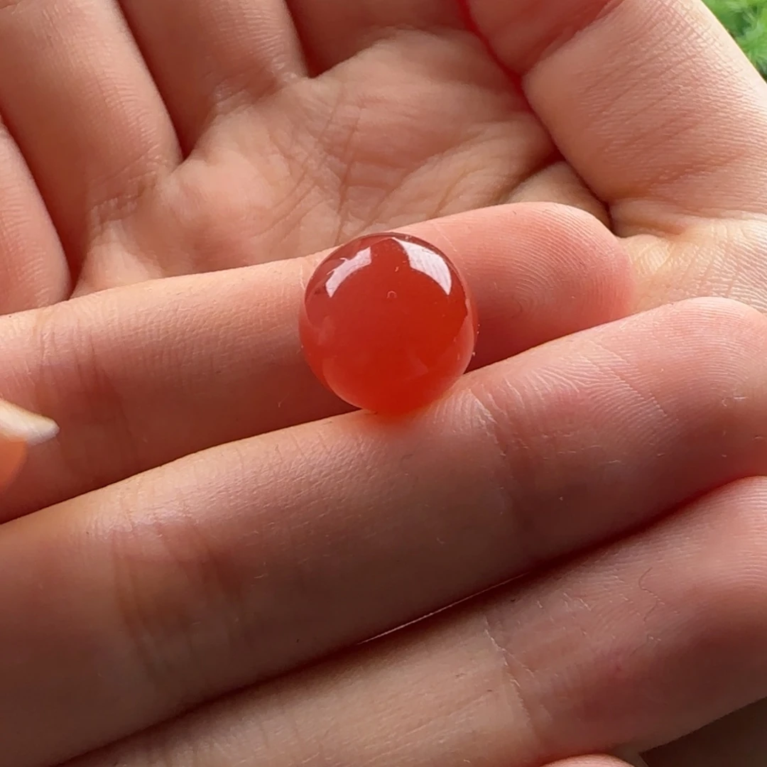 南红玛瑙未镶嵌圆珠12.3有马牙