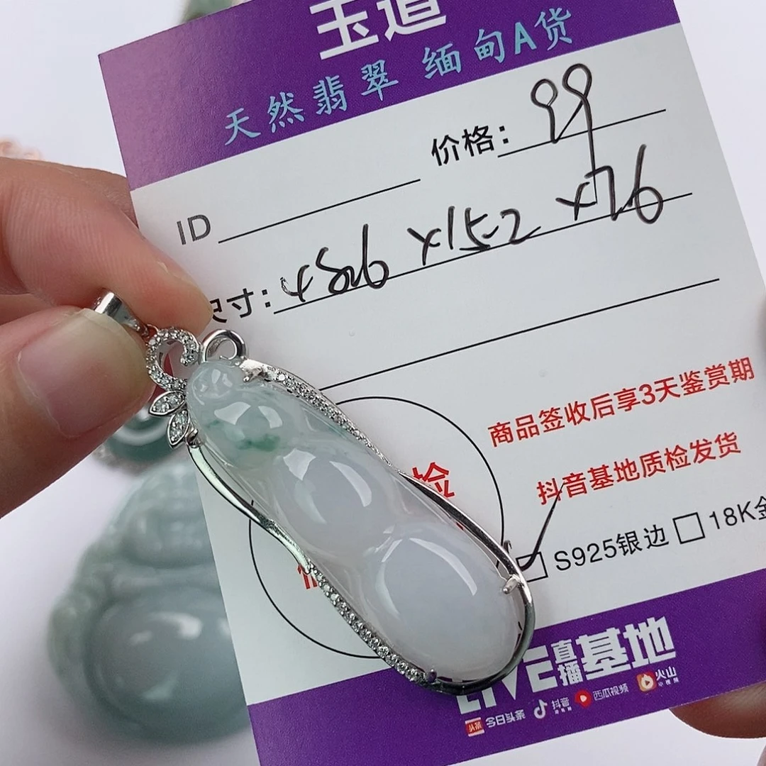 翡翠银S925镶嵌颈饰翡翠