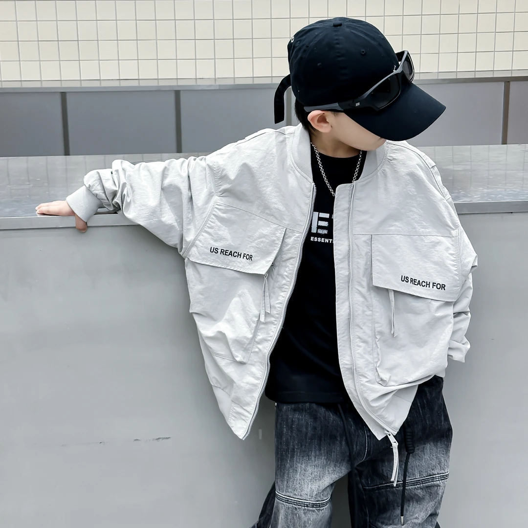儿童工装棒球服男童春秋款2025新款男孩秋装上衣中大童夹克痞帅潮