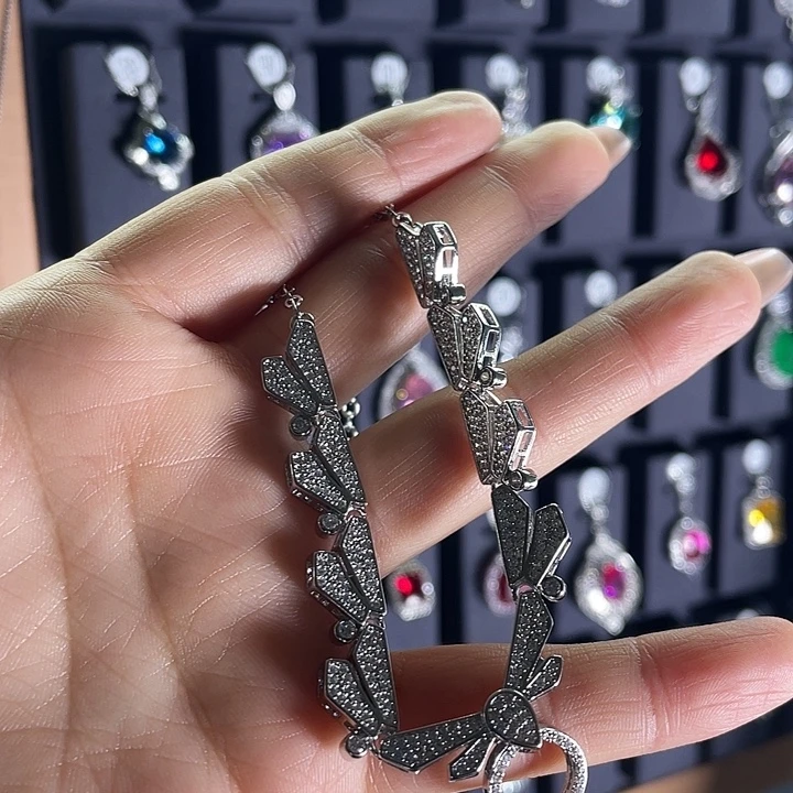 碧玺颈饰银S925镶嵌