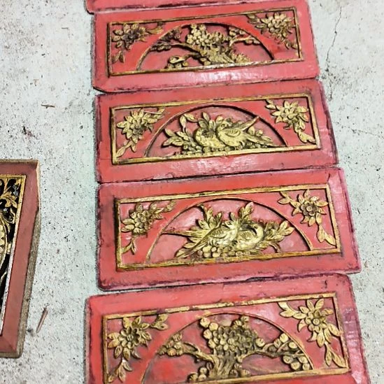 流***沙木雕花板一物一图