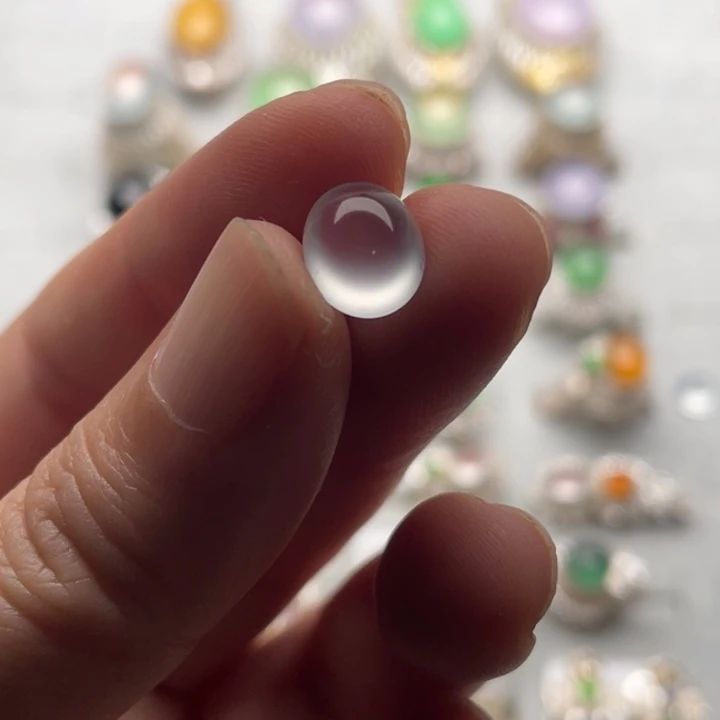 定制翡翠未镶嵌卡9加高冰蛋面