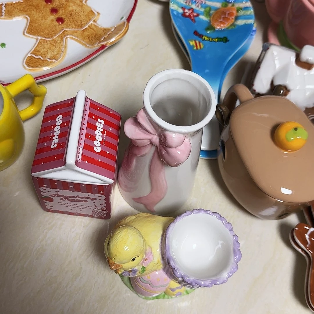 摆件默认微瑕陶瓷不退不换花瓶房子鸡