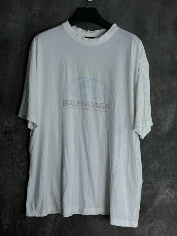 全新未使用 Balenciaga/巴黎世家 L码*1/蓝标logo字母短袖/03413