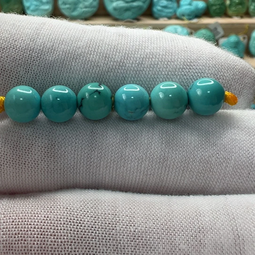 未镶嵌绿松石圆珠6.6mm