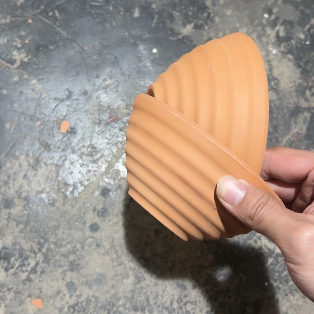 【闪购商品】红陶螺纹盆15口6高2个