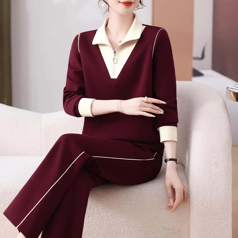 中年妈妈春装卫衣2025新款贵夫人上衣中老年运动套装女春秋两件套