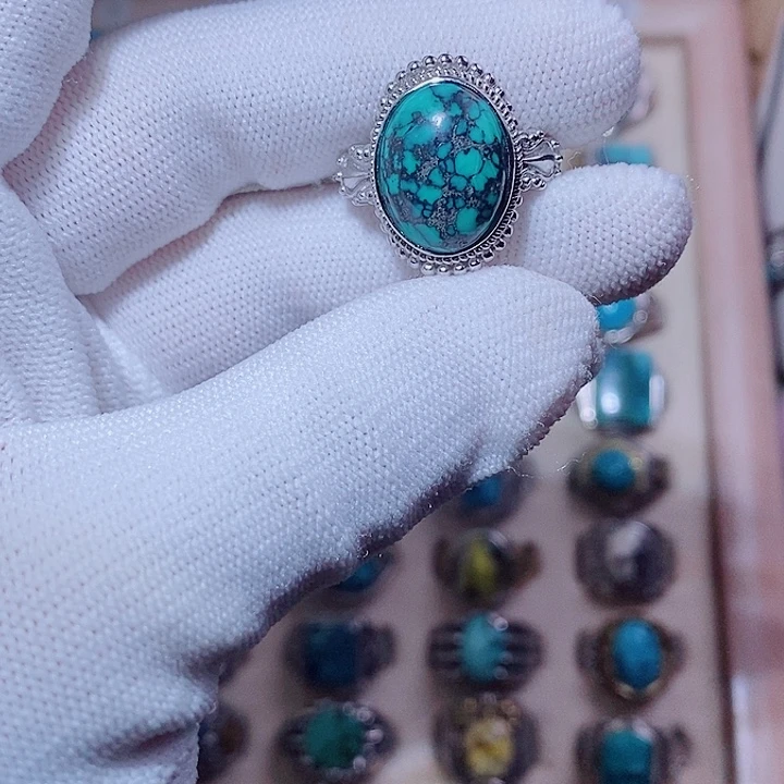 绿松石银S925镶嵌挂件