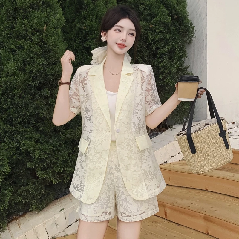 凉感防晒薄款三件套女西装夏季薄款洋气时尚2025夏季新品