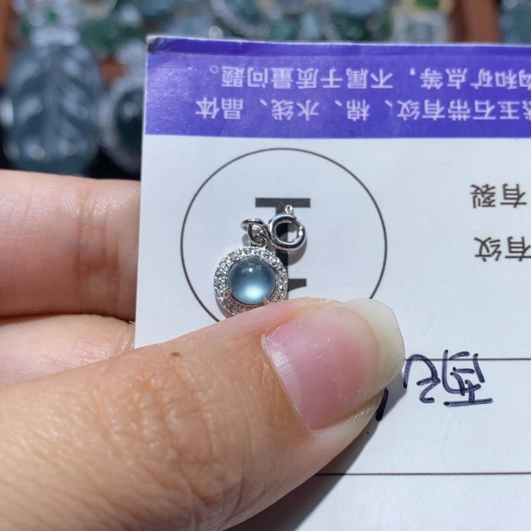 闲***宝翡翠银S925镶嵌颈饰翡翠