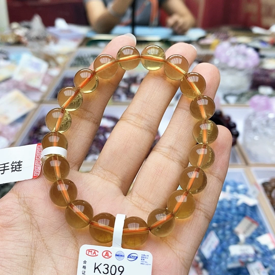 水晶手链未镶嵌玥*黄水晶10m K309