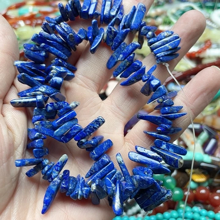 玛瑙/玉髓珠宝半成品合金一条青金石