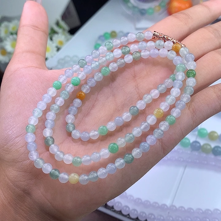 翡翠未镶嵌手链冰多宝项链