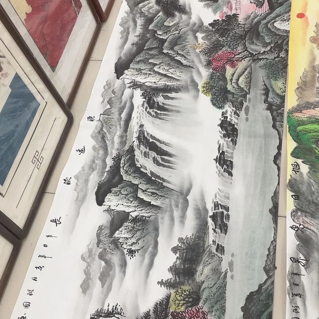 国画纯手绘山水花鸟