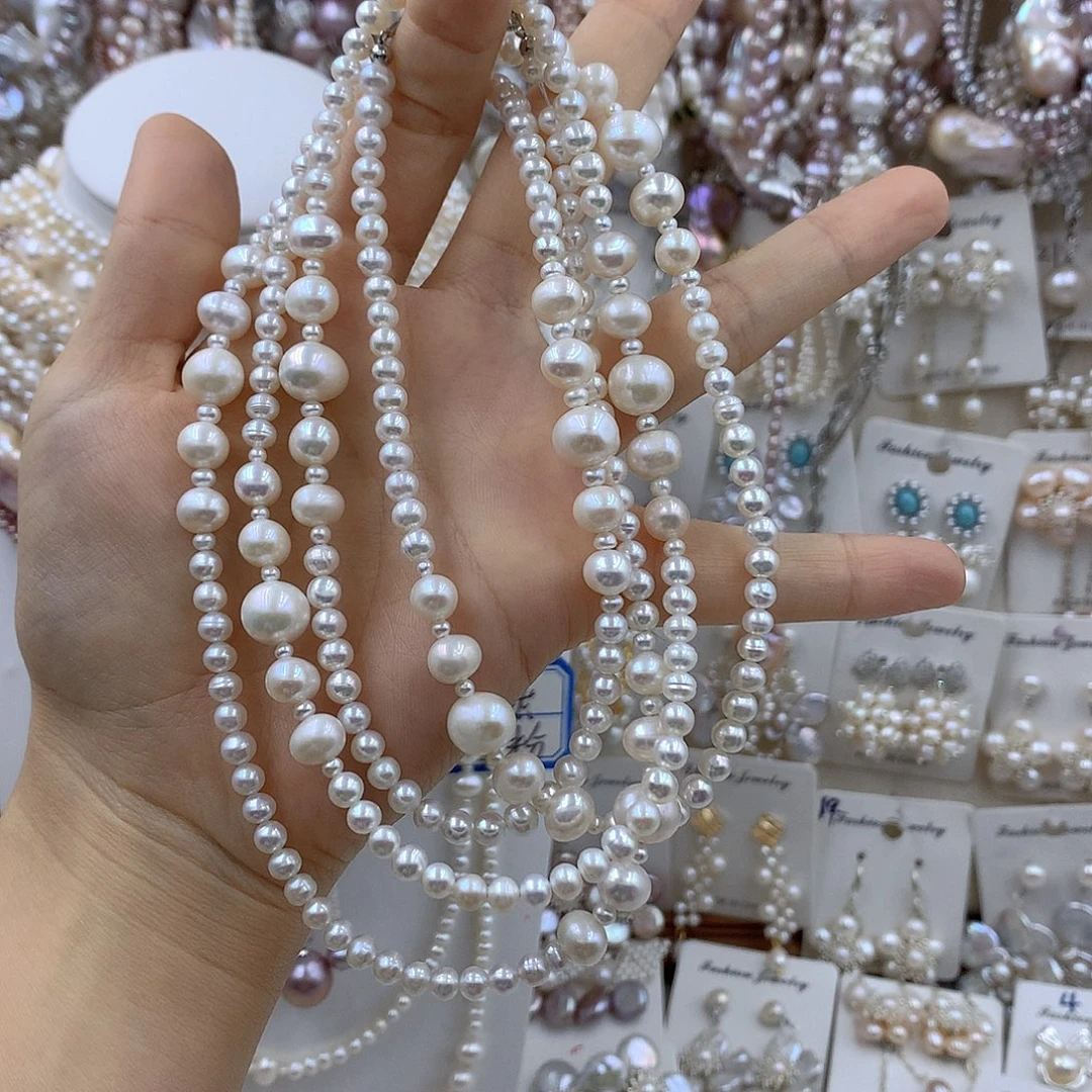 枝***枝银S925镶嵌项链耳饰淡水珍珠