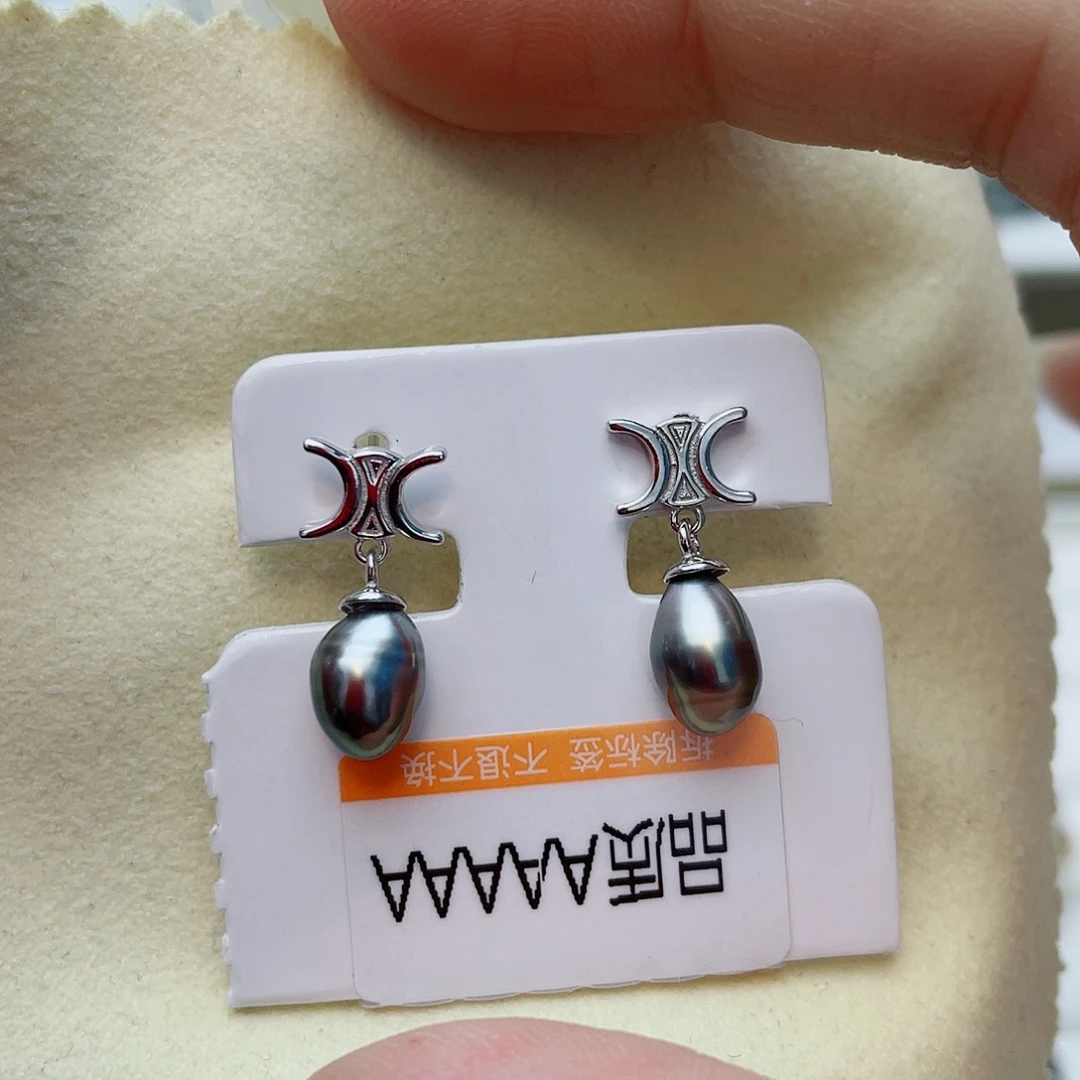 海水珍珠银S925镶嵌耳饰w58