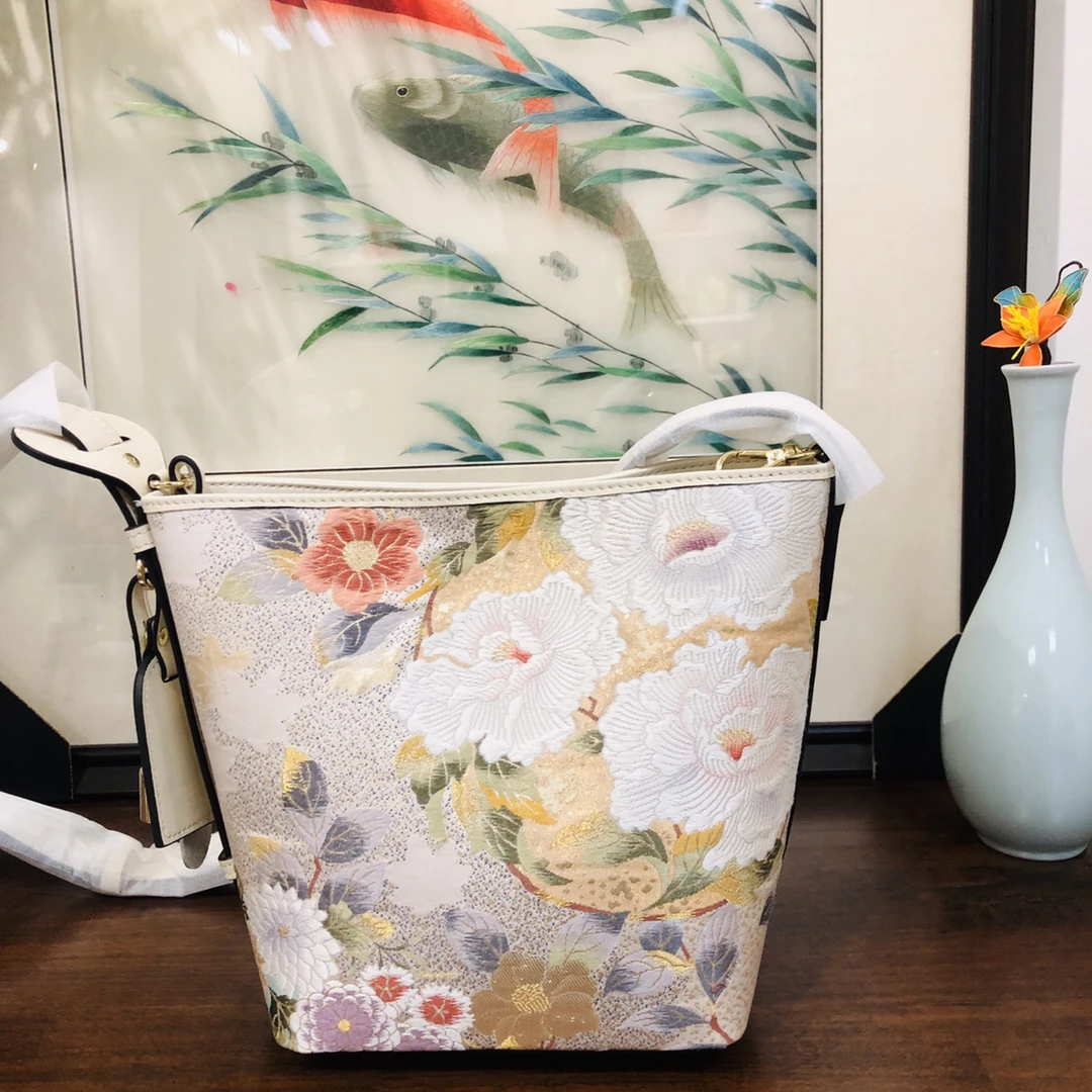 双层时尚布包民族风双根植物花卉简约风单肩包肩包