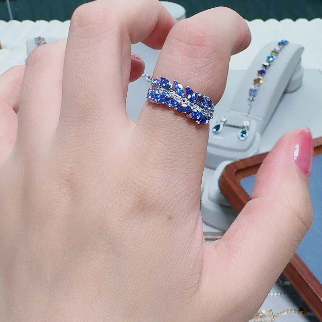 坦桑石戒指银S925镶嵌