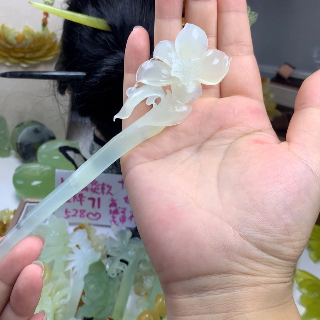 未镶嵌蛇纹石玉发簪