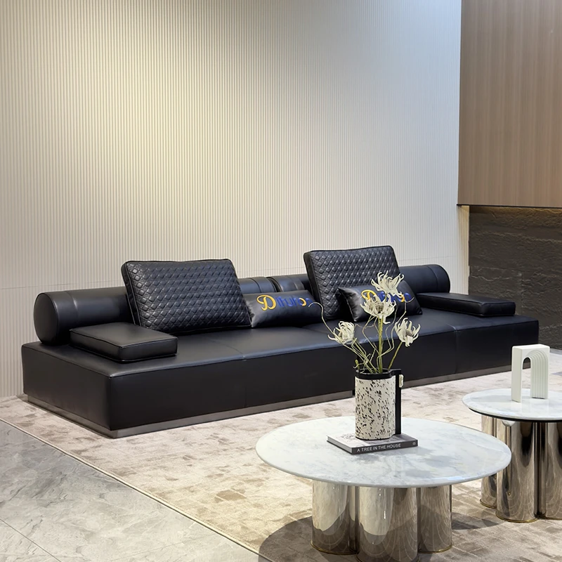 SIBIN/思彬迪 奥沙发意式极简全真皮沙发设计师款头层牛皮直排型