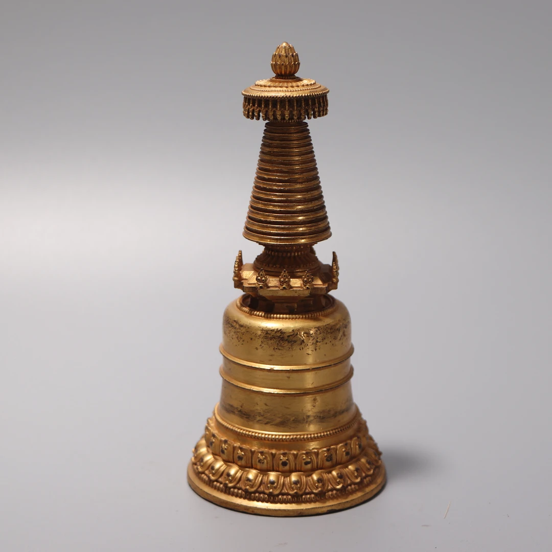 lot24  清代  铜鎏金噶当塔