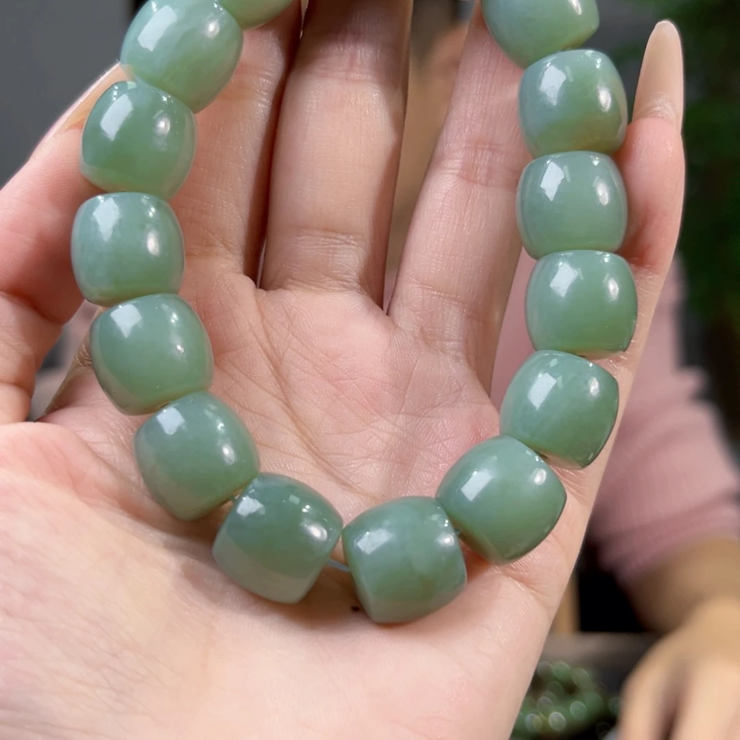 和田玉未镶嵌手链纯天然新疆和田玉且末天空之蓝卡14